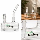 High Society Lay-Down Glass Bong, 17 cm