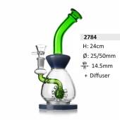 Glass Diffuser Bong Blue/Green, 24 cm