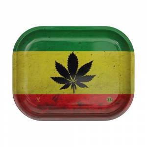 Rasta Cannabis Leaf Small Rolling Tray 1x Rolling Tray