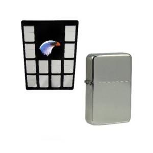 Metal Petrol Lighter, Polished Chrome, 5.5 cm