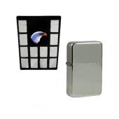 Metal Petrol Lighter, Polished Chrome, 5.5 cm