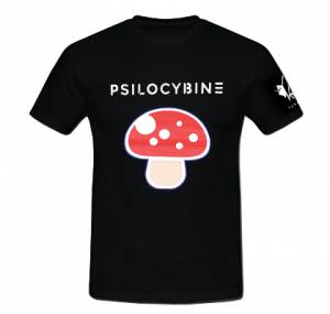 Black T-shirt Psilocybin Print L