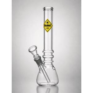 Bullet Zone Glass Bong with 3 Rings, 21 cm