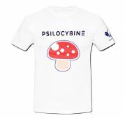 White T-shirt Psilocybin Print XL