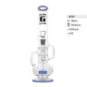 Glow-in-the-Dark Glass Bong with Diffuser and Ice, 38 cm