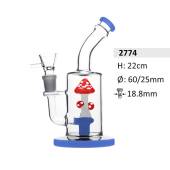 Glass Bong with Mushroom Percolator, 22 cm