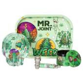 Mr. Joint 4-Piece Smoking Set: Pipe, Grinder, Rolling Tray and Ashtray