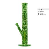Straight Glass Bong Green Speckled, 39 cm