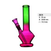 Glass Bong Magenta-Green, 22 cm