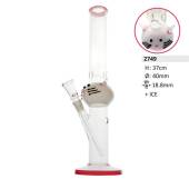 Glass Ice Bong with Cat Design, 37 cm